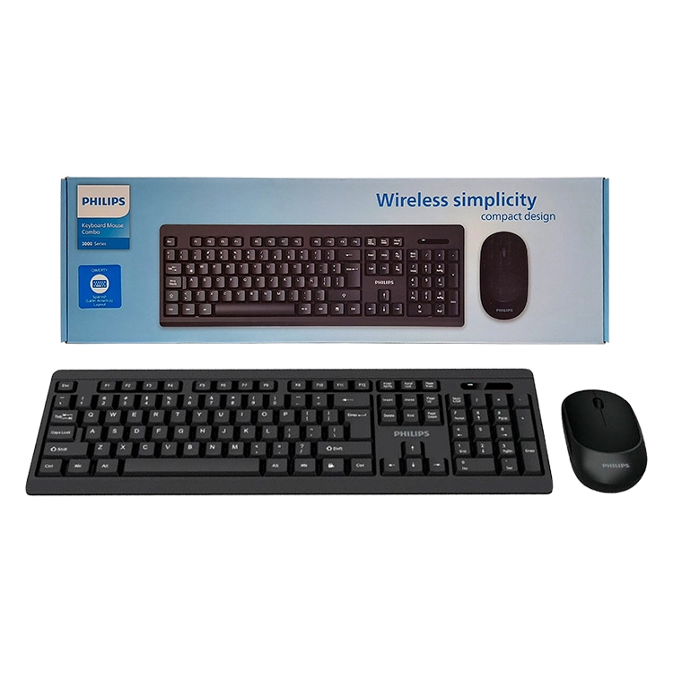 Combo Philips Serie 3000 Wireless USB 1600DPI 104 Keys Negro Art.SPT6347B